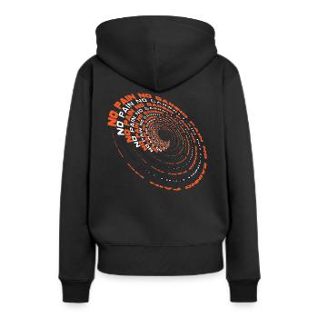 No pain no gain - Sweat à capuche Premium bio Femme - noir - Dos - Julia (174cm)