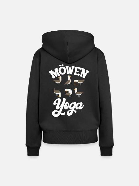 Möwen Yoga lustiges Geschenk für Norddeutschen - Frauen Premium Bio Hoodie - Schwarz