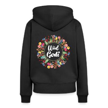 Wöd Godi beste Godi Taufpatin Österreich Taufe - Frauen Premium Bio Hoodie - Schwarz - Hinten - Julia (174cm)