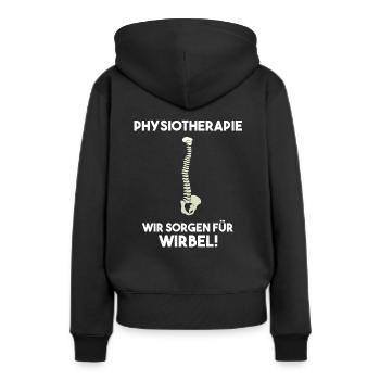 Physiotherapie Wir sorgen für Wirbel - Frauen Premium Bio Hoodie - Schwarz - Hinten - Julia (174cm)