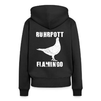 Ruhrpott Flamingo Ruhrgebiet Taube - Frauen Premium Bio Hoodie - Schwarz - Hinten - Julia (174cm)