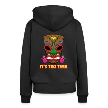C’est Tiki Time Party Vacation Hawaii - Sweat à capuche Premium bio Femme - noir - Dos - Julia (174cm)
