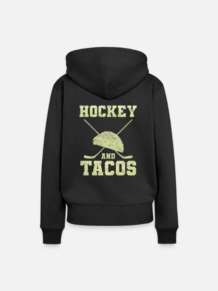 Hockey And Tacos - Frauen Premium Bio Hoodie - Schwarz
