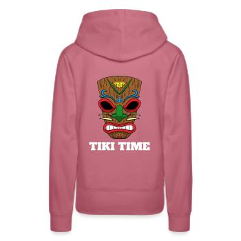 Tiki Time Polynesian Hawaii Holiday Party - Women’s Premium Organic Hoodie - mauve - Back - Isabella (175cm)