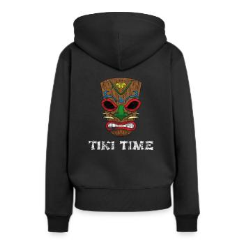 Tiki Time Hawaii Party Vacances - Sweat à capuche Premium bio Femme - noir - Dos - Julia (174cm)