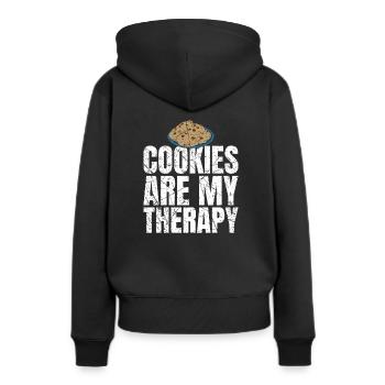 Les cookies sont mes cookies de thérapie Les amateurs de cookies - Sweat à capuche Premium bio Femme - noir - Dos - Julia (174cm)