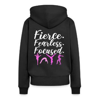 Furchtloser Turner Gymnastiklehrer - Frauen Premium Bio Hoodie - Schwarz - Hinten - Julia (174cm)