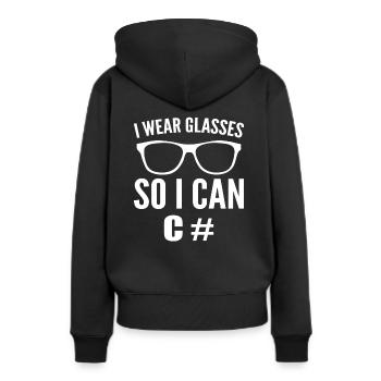 Lustiger Computerprogrammierer Computerfreak - Frauen Premium Bio Hoodie - Schwarz - Hinten - Julia (174cm)