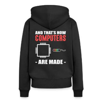 And That's How Computers Are Made Techniker - Frauen Premium Bio Hoodie - Schwarz - Hinten - Julia (174cm)
