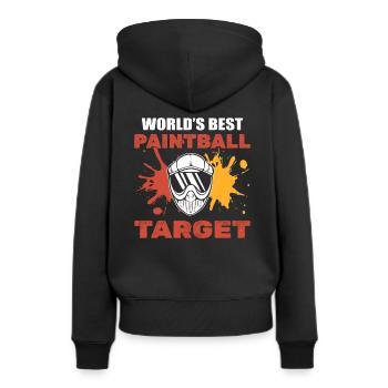 Lustiger Paintballspieler Paintball -Teilnehmer - Frauen Premium Bio Hoodie - Schwarz - Hinten - Julia (174cm)