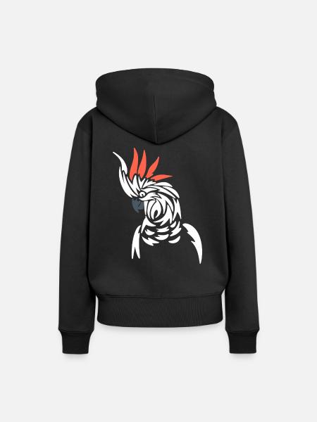 Stammespapagei Vogelbeobachter - Frauen Premium Bio Hoodie - Schwarz