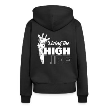 Living The High Life Tierärzte - Frauen Premium Bio Hoodie - Schwarz - Hinten - Julia (174cm)