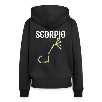 Scorpio Astrologie - Frauen Premium Bio Hoodie - Schwarz - Hinten - Julia (174cm)