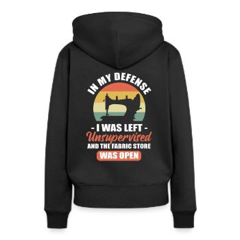 Lustiges Steppen - Frauen Premium Bio Hoodie - Schwarz - Hinten - Julia (174cm)