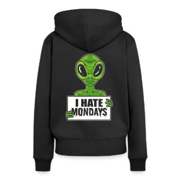 Alien Hate Monday Bourreau de travail - Sweat à capuche Premium bio Femme - noir - Dos - Julia (174cm)