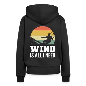 Kitesurf & Kitesurf Kitesurfers - Sweat à capuche Premium bio Femme - noir - Dos - Julia (174cm)