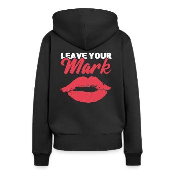 Laissez votre marque Maquilleuse - Sweat à capuche Premium bio Femme - noir - Dos - Julia (174cm)