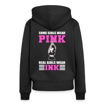 Some Girls Wear Pink Real Girls Wear Ink Tattooer - Frauen Premium Bio Hoodie - Schwarz - Hinten - Julia (174cm)