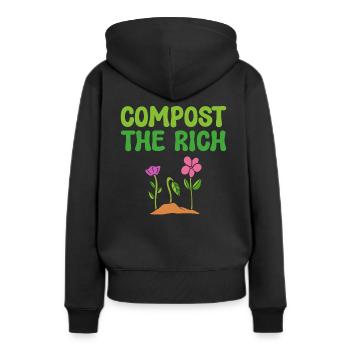 Compost The Rich Green Activist - Sweat à capuche Premium bio Femme - noir - Dos - Julia (174cm)