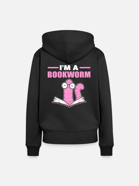 I'm A Bookworm Buchliebhaber - Frauen Premium Bio Hoodie - Schwarz