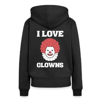 I Love Clowns Entertainer - Frauen Premium Bio Hoodie - Schwarz - Hinten - Julia (174cm)