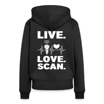 Live Love Scan Röntgentechniker - Frauen Premium Bio Hoodie - Schwarz - Hinten - Julia (174cm)