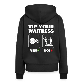 Tip Your Waitress Kellnerin - Frauen Premium Bio Hoodie - Schwarz - Hinten - Julia (174cm)
