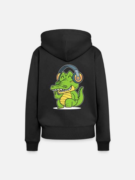 DJ Crocodile Discjockey - Frauen Premium Bio Hoodie - Schwarz