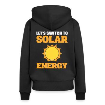 Solarenergie Energie Solarenergie -Inventar - Frauen Premium Bio Hoodie - Schwarz - Hinten - Julia (174cm)