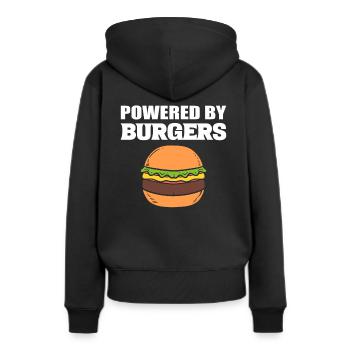 Burger Burger-Liebhaber - Frauen Premium Bio Hoodie - Schwarz - Hinten - Julia (174cm)