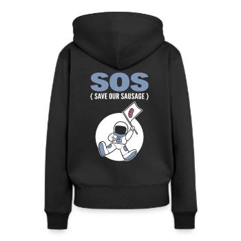 Wurstliebhaber Fleischesser - Frauen Premium Bio Hoodie - Schwarz - Hinten - Julia (174cm)