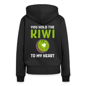 Kiwi Fruit Fruitarismus - Frauen Premium Bio Hoodie - Schwarz - Hinten - Julia (174cm)