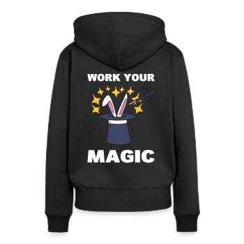 Zauberhut mit Kaninchen Entertainer Zauberer - Frauen Premium Bio Hoodie - Schwarz - Hinten - Julia (174cm)