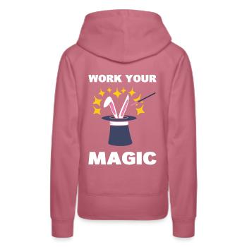 Zauberhut mit Kaninchen Entertainer Zauberer - Frauen Premium Bio Hoodie - Malve - Hinten - Isabella (175cm)