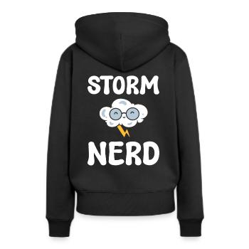 Meteorologie Regen Wetterfrosch - Frauen Premium Bio Hoodie - Schwarz - Hinten - Julia (174cm)