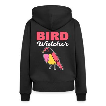 Bird Watcher Vogelbegeisterte - Frauen Premium Bio Hoodie - Schwarz - Hinten - Julia (174cm)