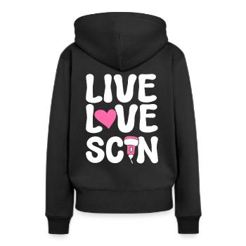 Live Love Scan Medizinischer Sonograph - Frauen Premium Bio Hoodie - Schwarz - Hinten - Julia (174cm)