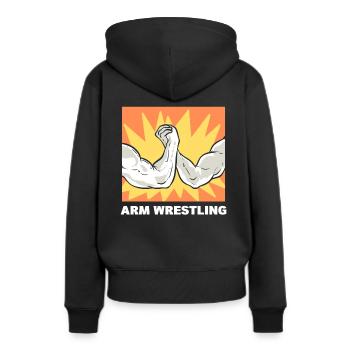 Arm Wrestling Arm drücken - Frauen Premium Bio Hoodie - Schwarz - Hinten - Julia (174cm)