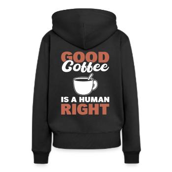 Kaffeetrinker Kaffeeliebhaber - Frauen Premium Bio Hoodie - Schwarz - Hinten - Julia (174cm)