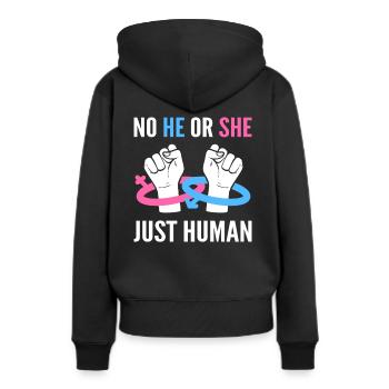 Geschlechtergleichheit Verteidiger - Frauen Premium Bio Hoodie - Schwarz - Hinten - Julia (174cm)