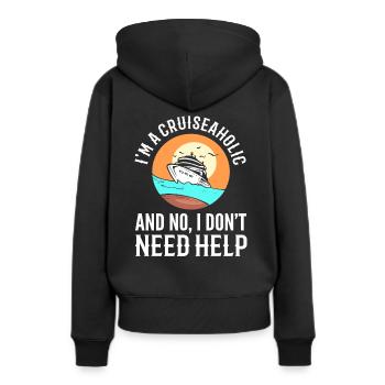 Kreuzfahrtschiffleben Tourist - Frauen Premium Bio Hoodie - Schwarz - Hinten - Julia (174cm)