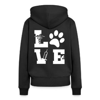 Tierliebhaber Veterinärassistent - Frauen Premium Bio Hoodie - Schwarz - Hinten - Julia (174cm)