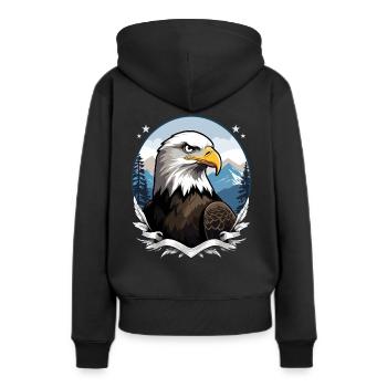 Pygargue à tête blanche - Sweat à capuche Premium bio Femme - noir - Dos - Julia (174cm)