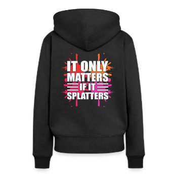 Lustiges Paintball Paintball -Teilnehmer - Frauen Premium Bio Hoodie - Schwarz - Hinten - Julia (174cm)