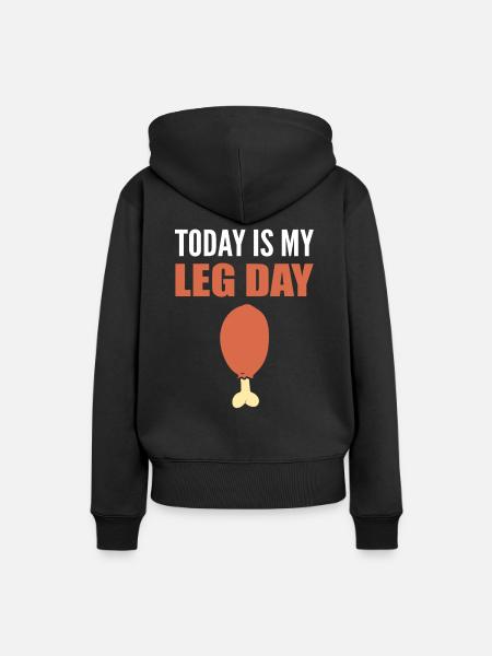 Lustiges Beintraining Fitnesstrainer - Frauen Premium Bio Hoodie - Schwarz