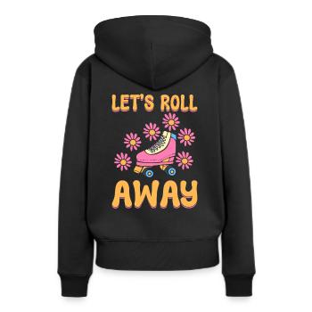Coole Rollschuhe Eisbahn - Frauen Premium Bio Hoodie - Schwarz - Hinten - Julia (174cm)