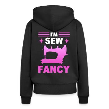 Nähmaschinenliebhaber Schneider - Frauen Premium Bio Hoodie - Schwarz - Hinten - Julia (174cm)