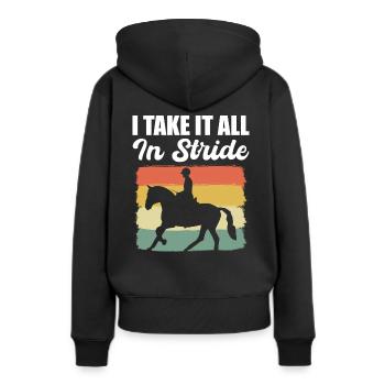 Pferderennen Reiter - Frauen Premium Bio Hoodie - Schwarz - Hinten - Julia (174cm)
