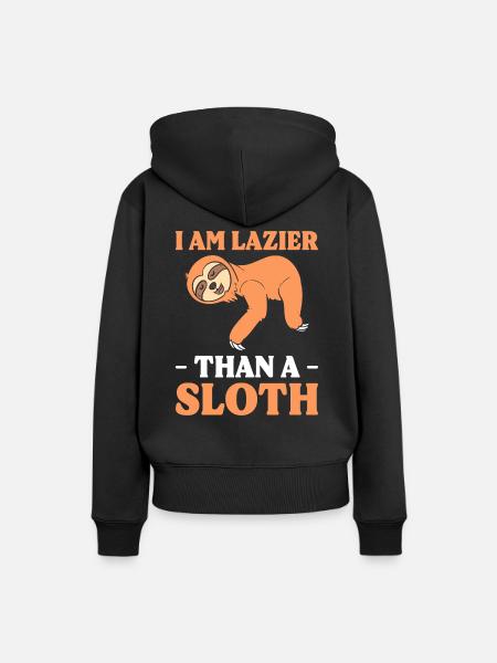 Lustiges Faultier Naturschützer - Frauen Premium Bio Hoodie - Schwarz