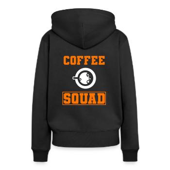 Kaffeeliebhaber Café -Arbeiter - Frauen Premium Bio Hoodie - Schwarz - Hinten - Julia (174cm)
